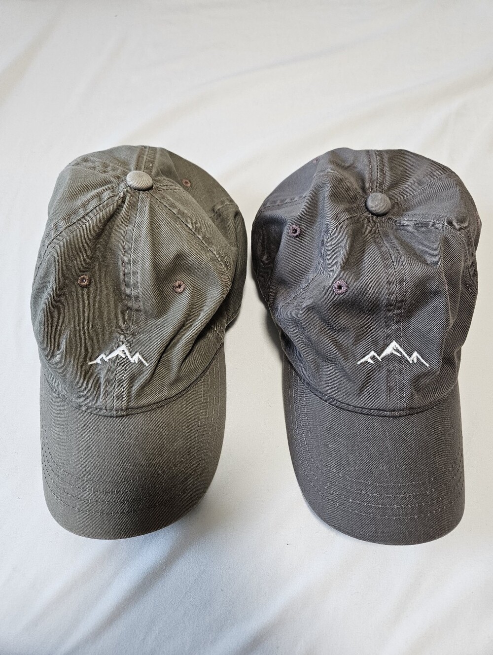 Men's Mountain Logo Baseball Cap Bundle- Gray & Forest Green
